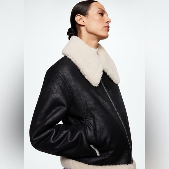 Mango SHEARLING COLLAR JACKET - Picture 4 of 9